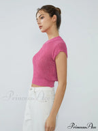 Cap Sleeve Graceful Knit Crop Top image 4