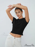 Cap Sleeve Graceful Knit Crop Top image 7