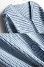Cardigan Button with Ribbed V-neckline image 9