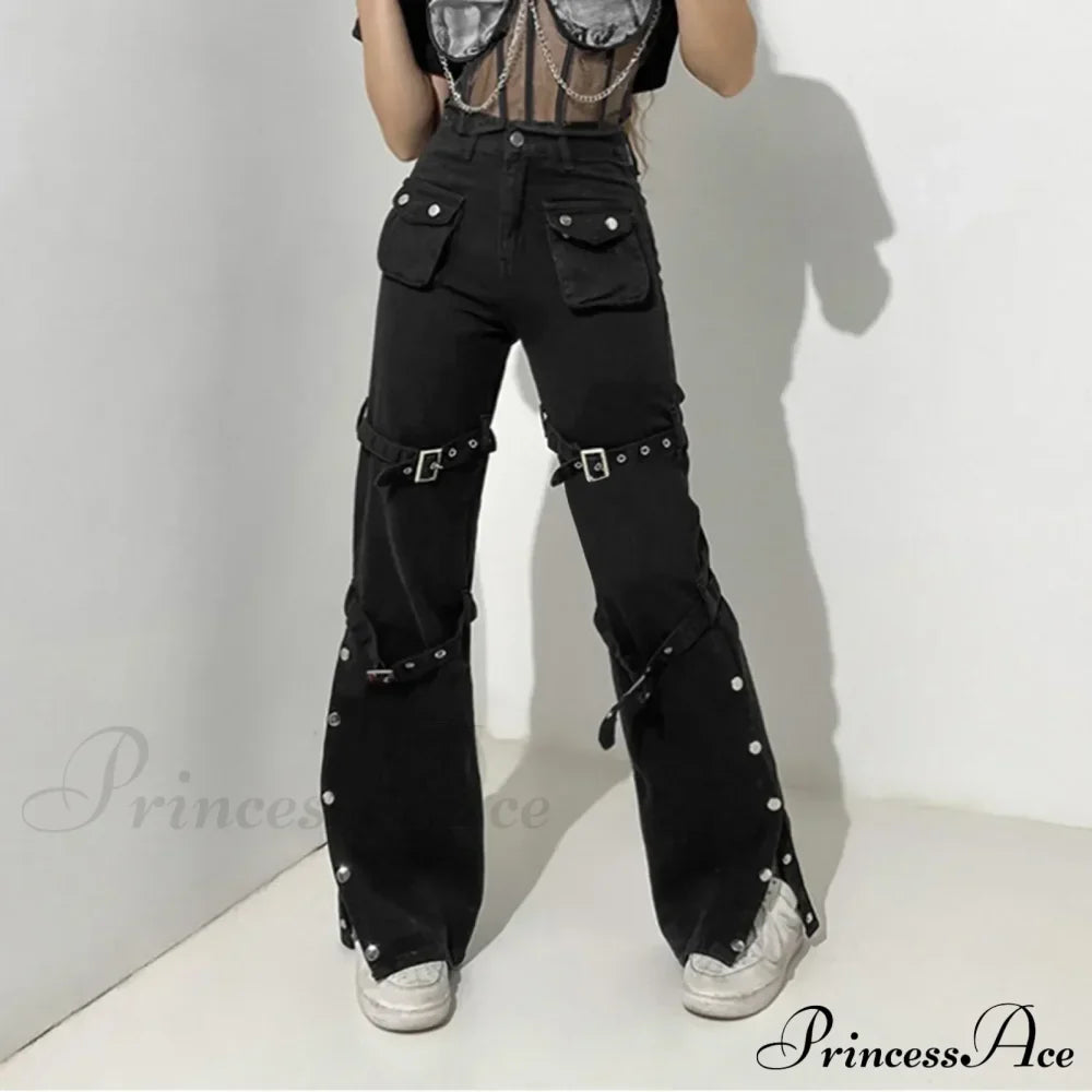 Cargo Flared Wide Leg Streetwear Jeans image 3