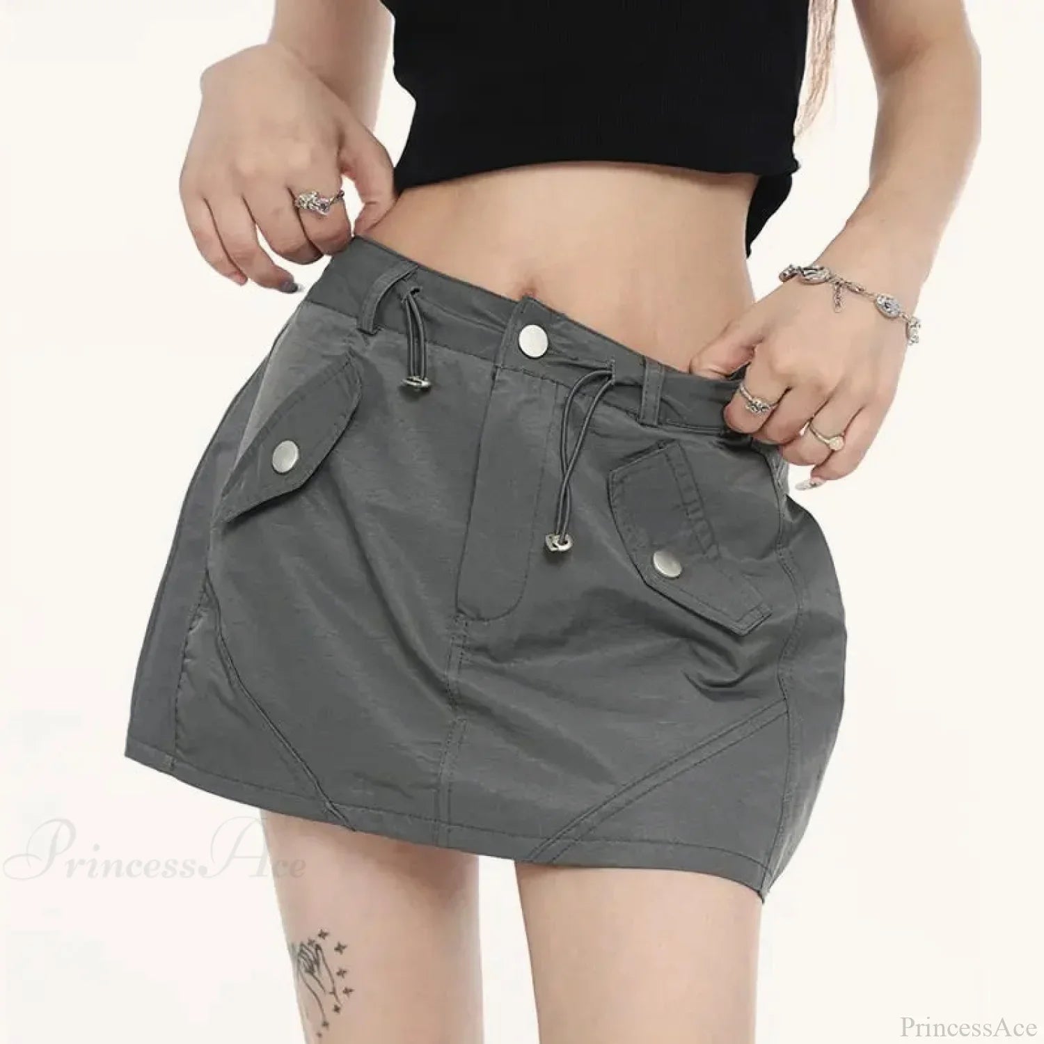 Cargo Pocket Drawstring Skirt image 1