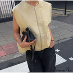 Cargo Pocket Stylish Drawstring Waistcoat image 19