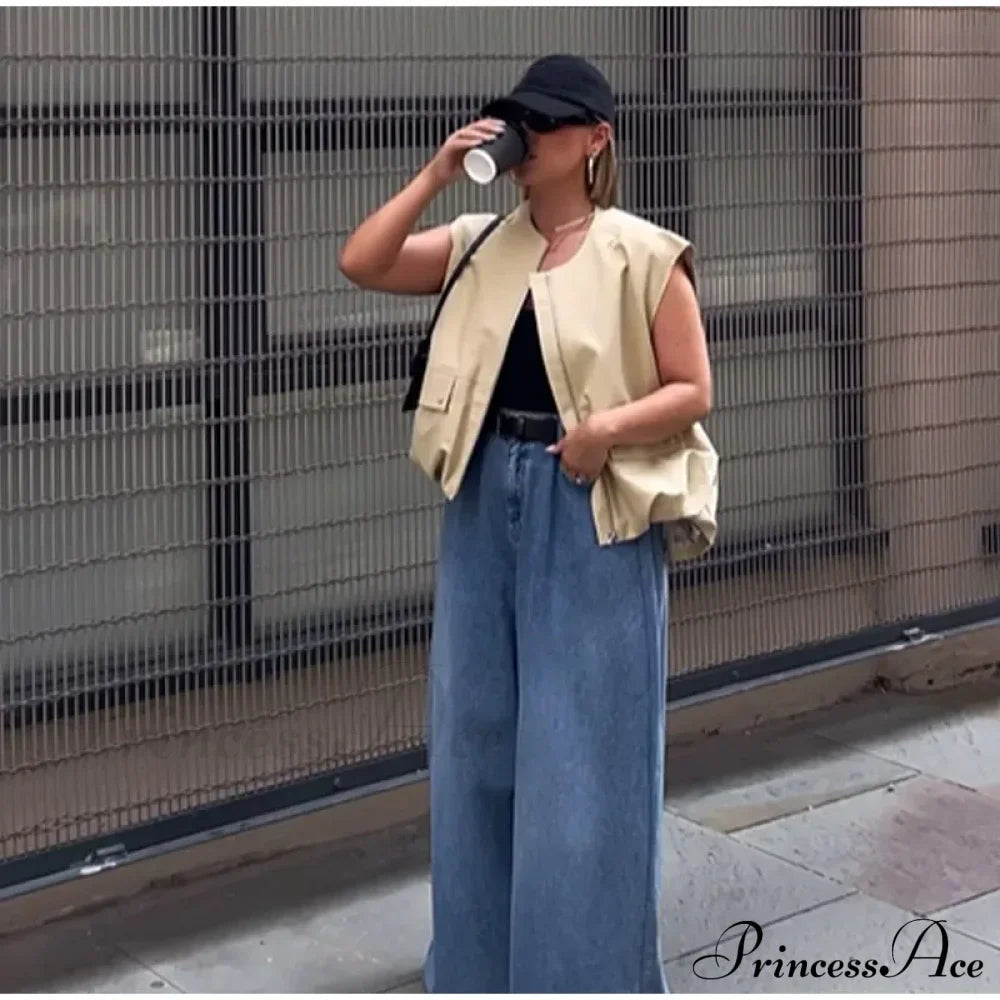 Cargo Pocket Stylish Drawstring Waistcoat image 29