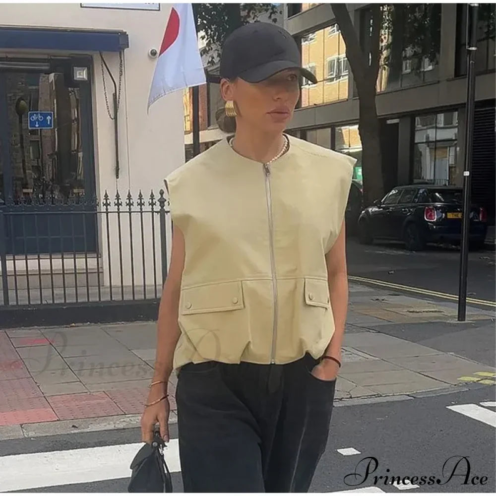 Cargo Pocket Stylish Drawstring Waistcoat image 15