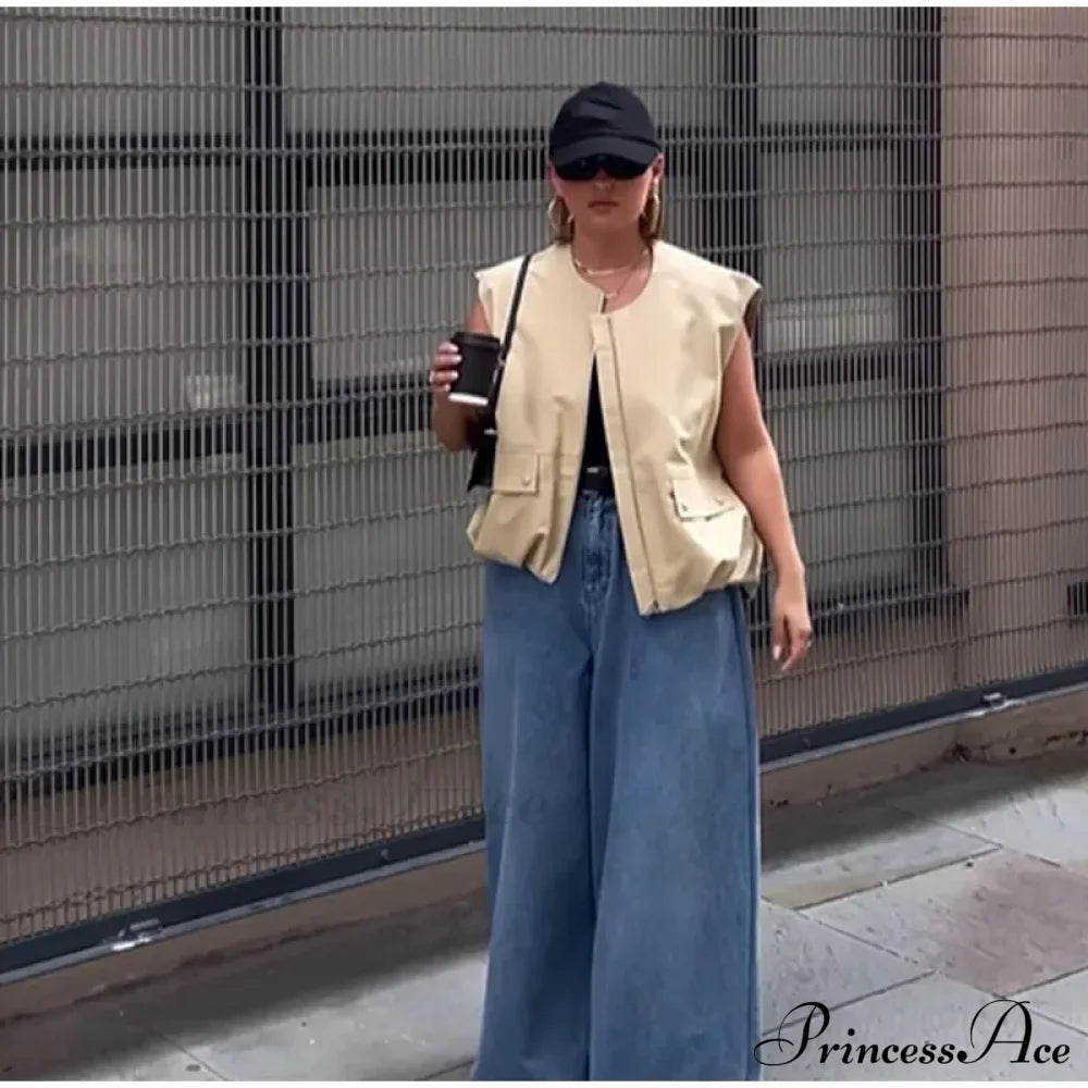 Cargo Pocket Stylish Drawstring Waistcoat image 1
