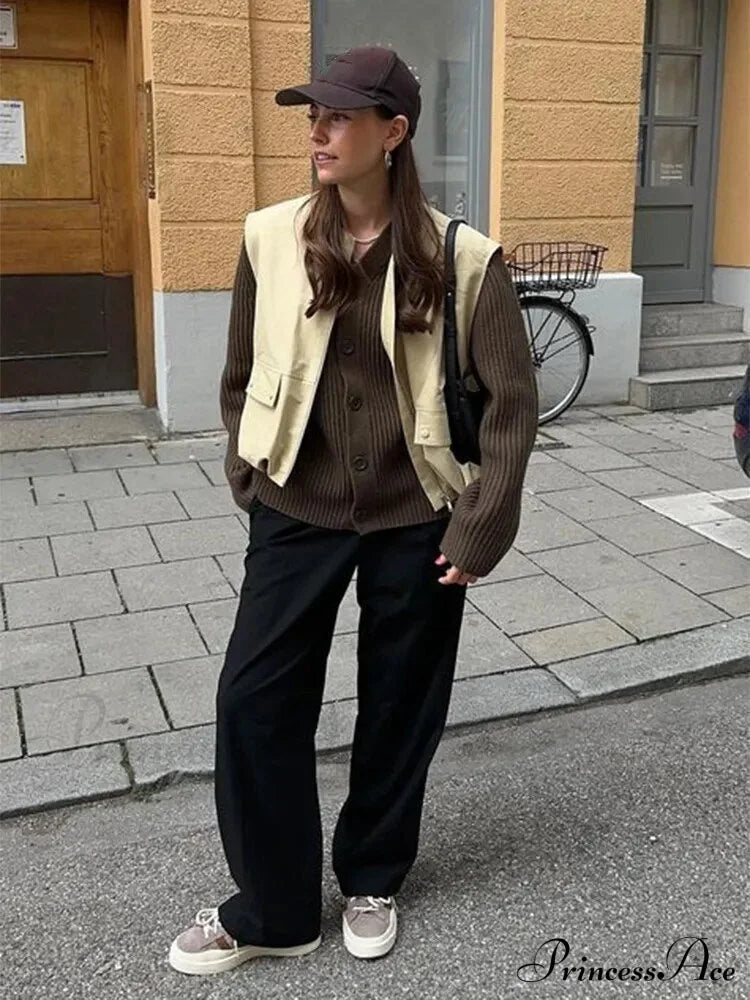 Cargo Pocket Stylish Drawstring Waistcoat image 2