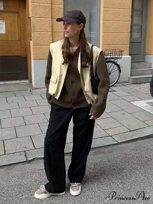 Cargo Pocket Stylish Drawstring Waistcoat image 2