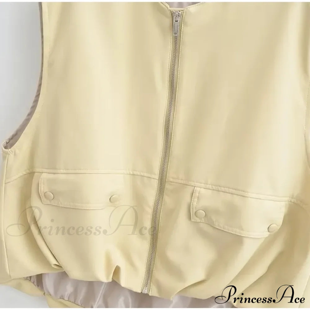 Cargo Pocket Stylish Drawstring Waistcoat image 14