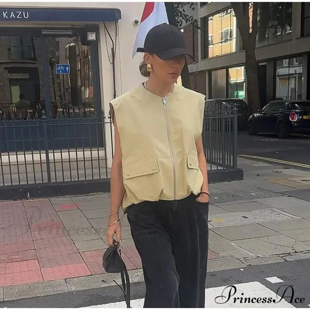 Cargo Pocket Stylish Drawstring Waistcoat image 16