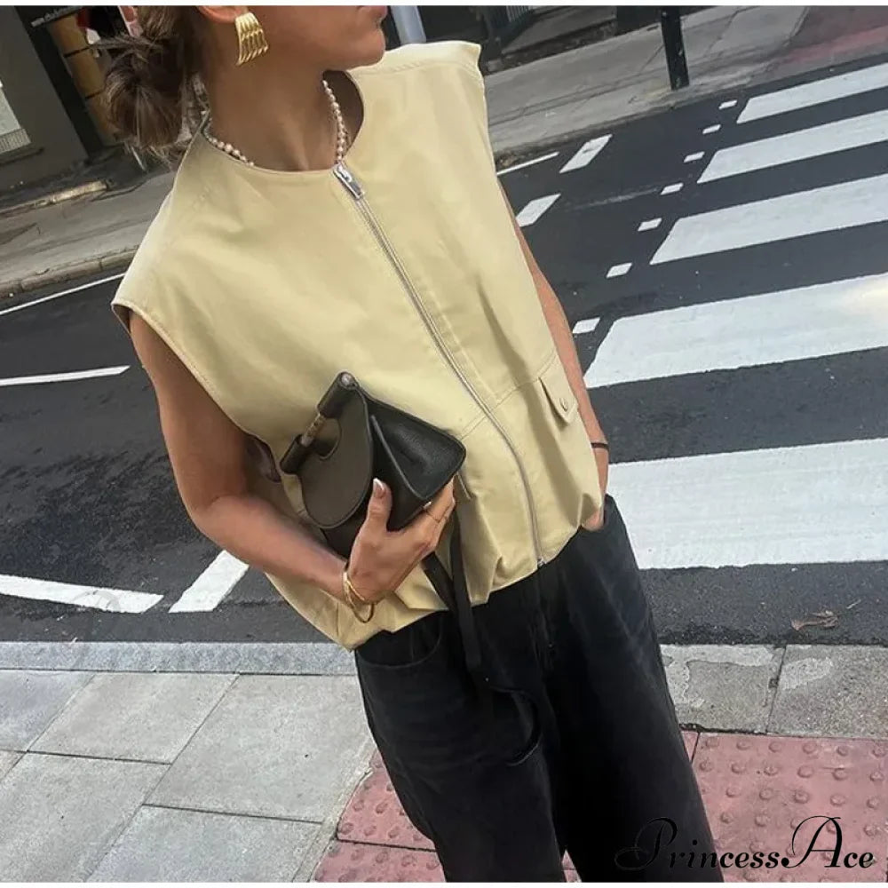 Cargo Pocket Stylish Drawstring Waistcoat image 21