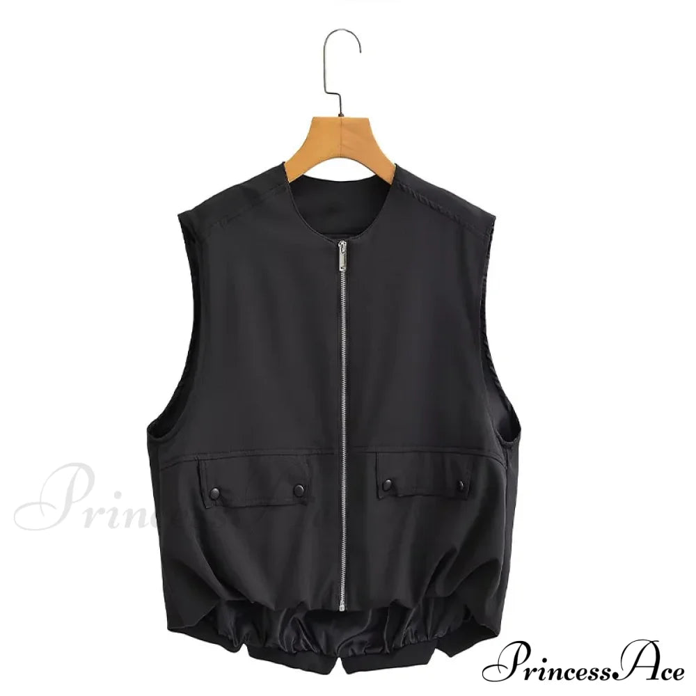 Cargo Pocket Stylish Drawstring Waistcoat image 8