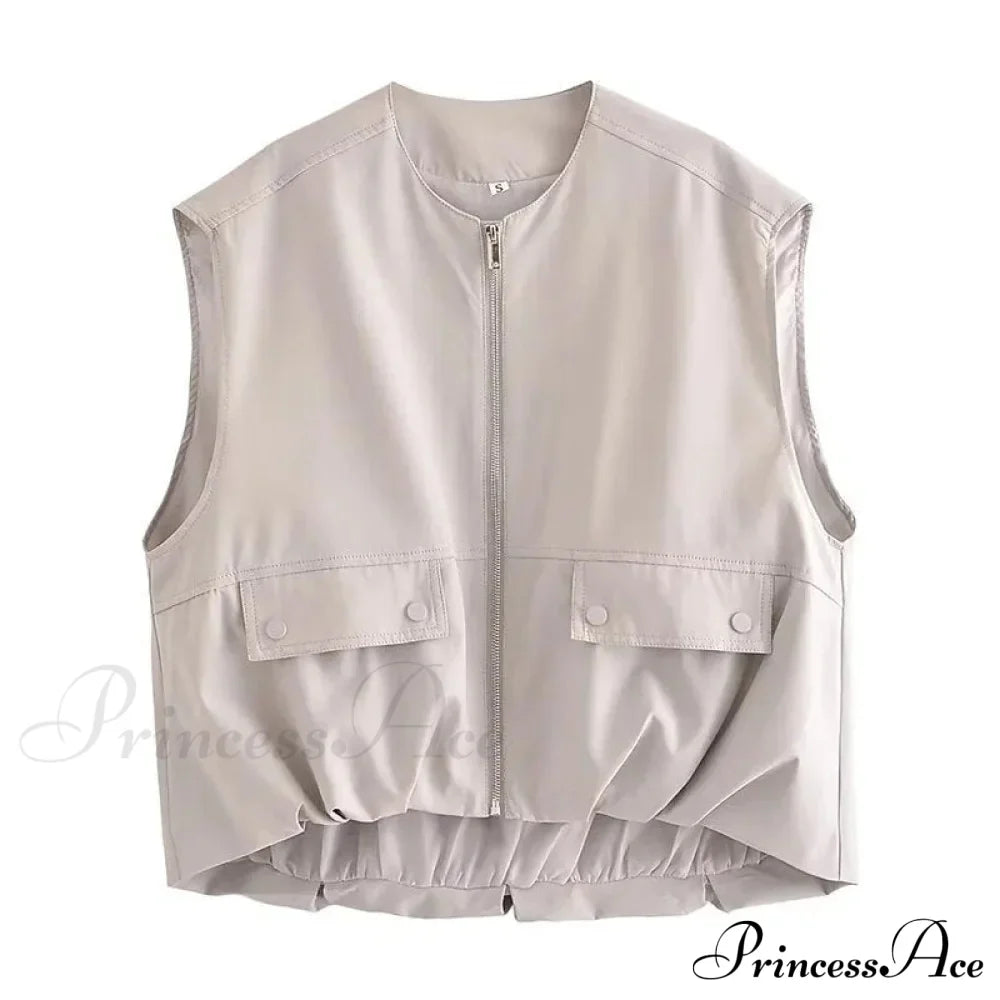 Cargo Pocket Stylish Drawstring Waistcoat image 10