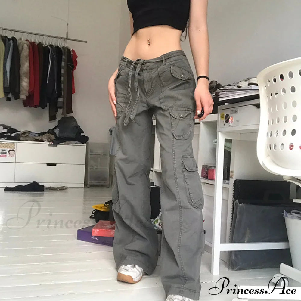 Cargo Streetwear Mom Pants Baggy Low Leg Waist 90s Denim Vintage Wide Jeans Trousers Trendy Korean Grunge Hippie Outfits image 2
