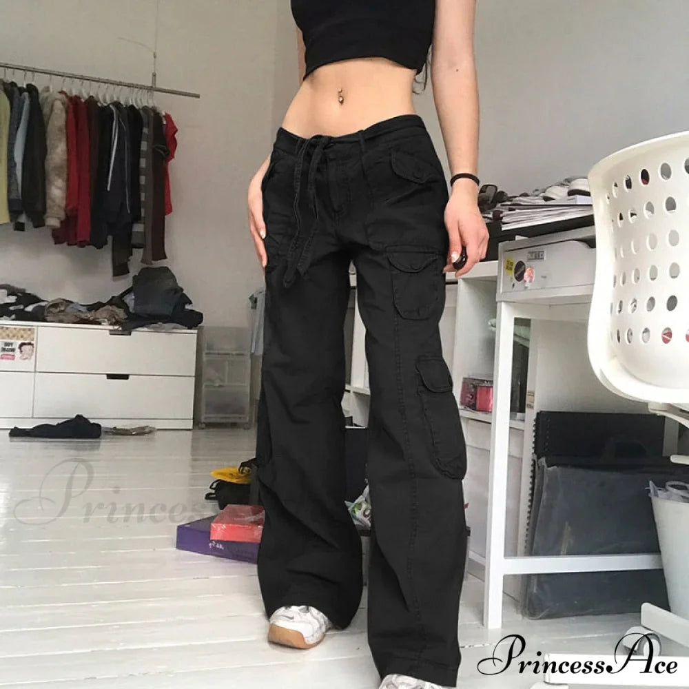 Cargo Streetwear Mom Pants Baggy Low Leg Waist 90s Denim Vintage Wide Jeans Trousers Trendy Korean Grunge Hippie Outfits image 5