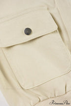Cargo Zip Pocket Stand Collar Waist Casual Jacket image 5