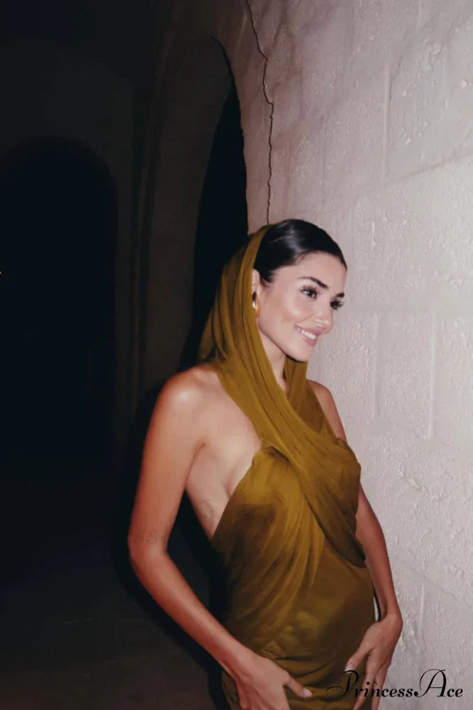 Carleigh Ruche Maxi Charming Dress With Headscarf image 5