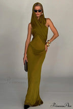 Carleigh Ruche Maxi Charming Dress With Headscarf image 1