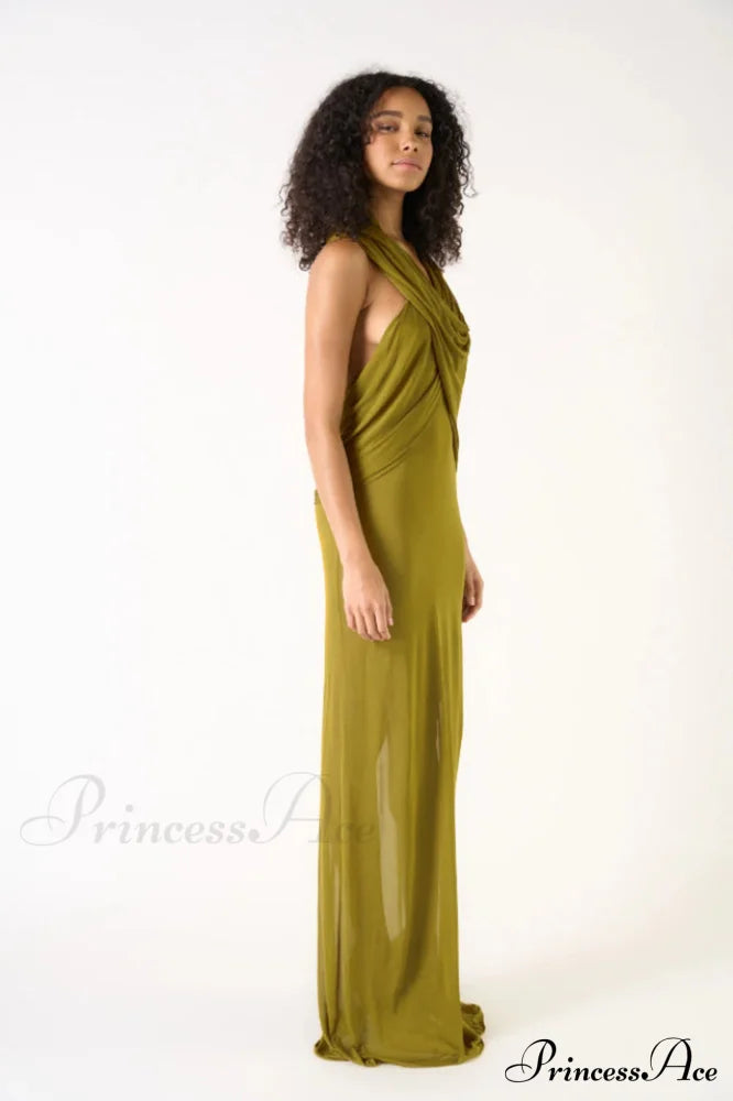 Carleigh Ruche Maxi Charming Dress With Headscarf image 12