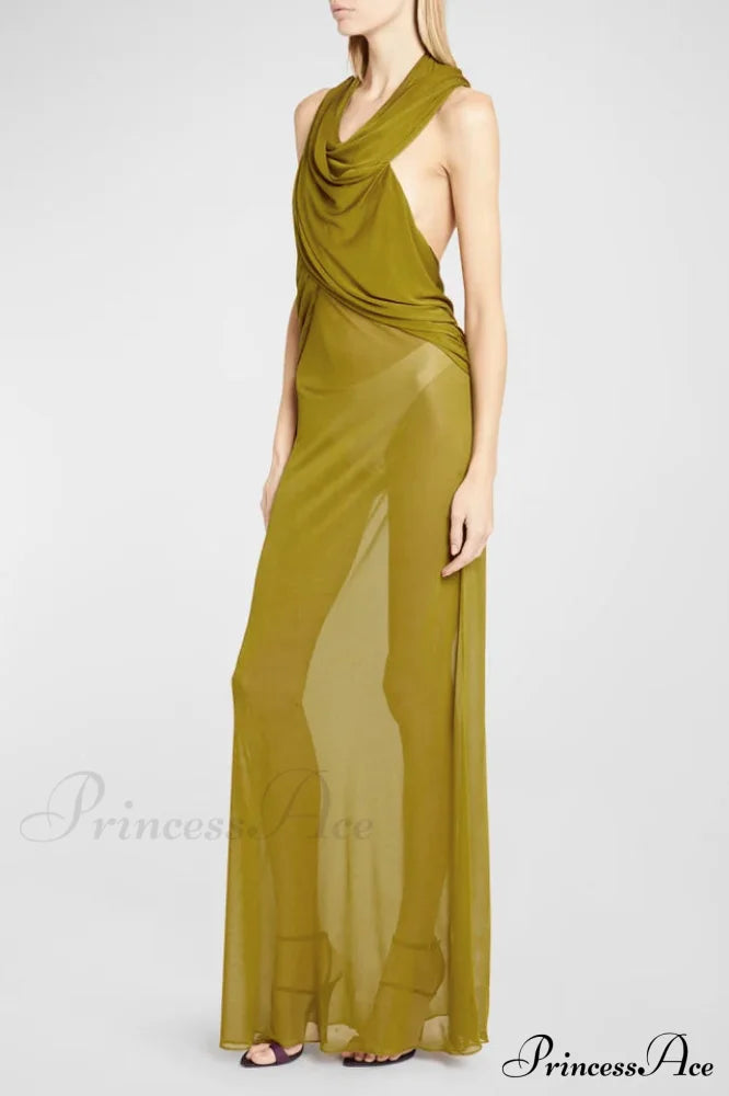 Carleigh Ruche Maxi Charming Dress With Headscarf image 17