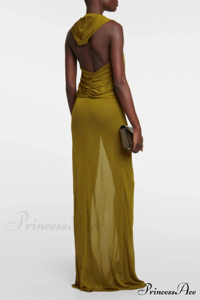 Carleigh Ruche Maxi Charming Dress With Headscarf image 10