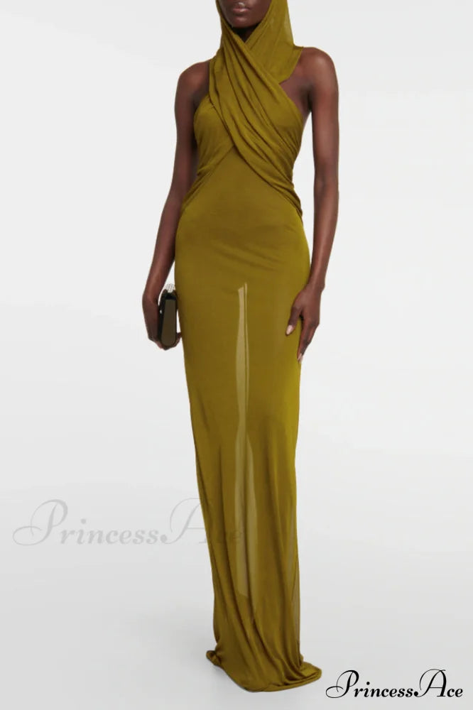 Carleigh Ruche Maxi Charming Dress With Headscarf image 9