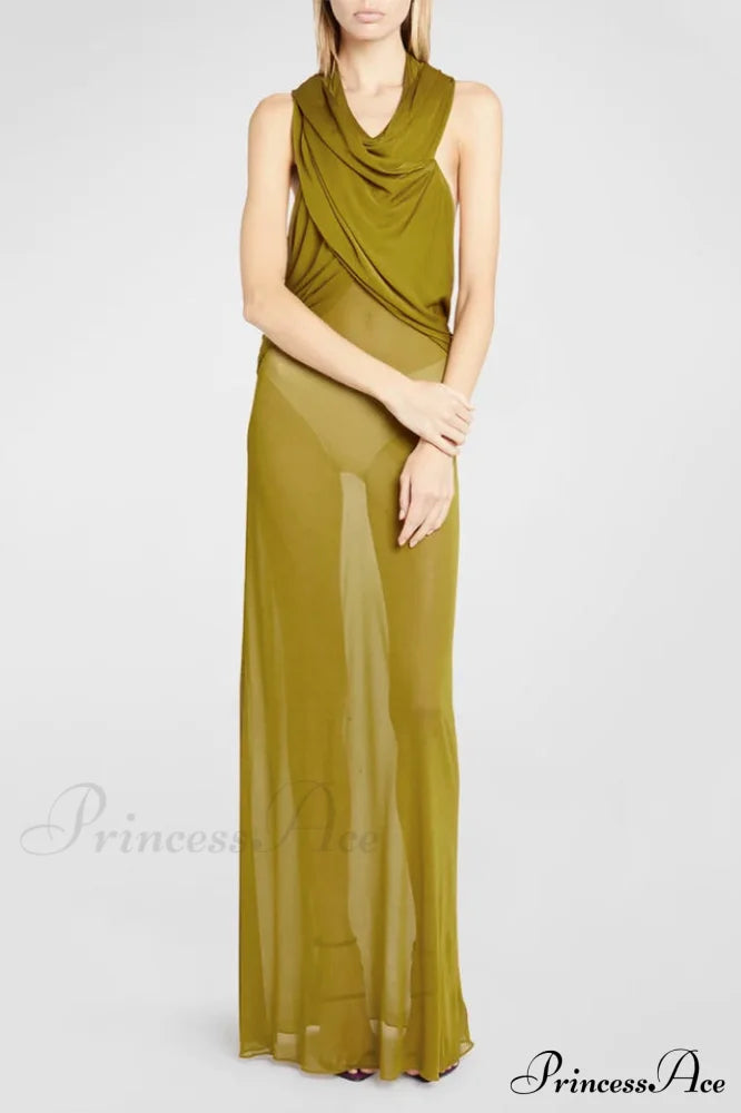 Carleigh Ruche Maxi Charming Dress With Headscarf image 18