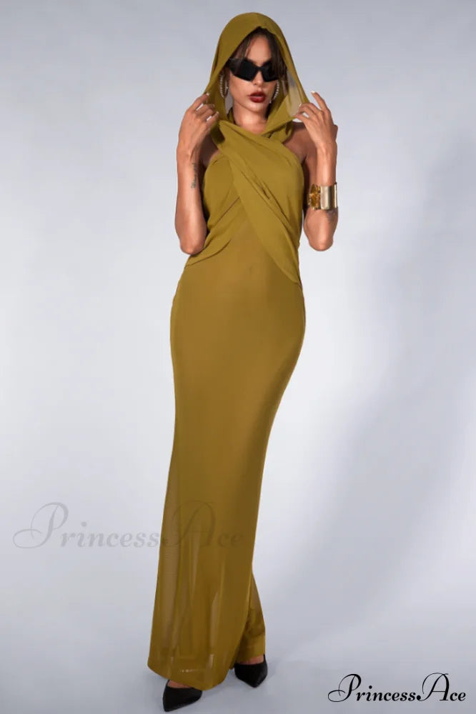 Carleigh Ruche Maxi Charming Dress With Headscarf image 3