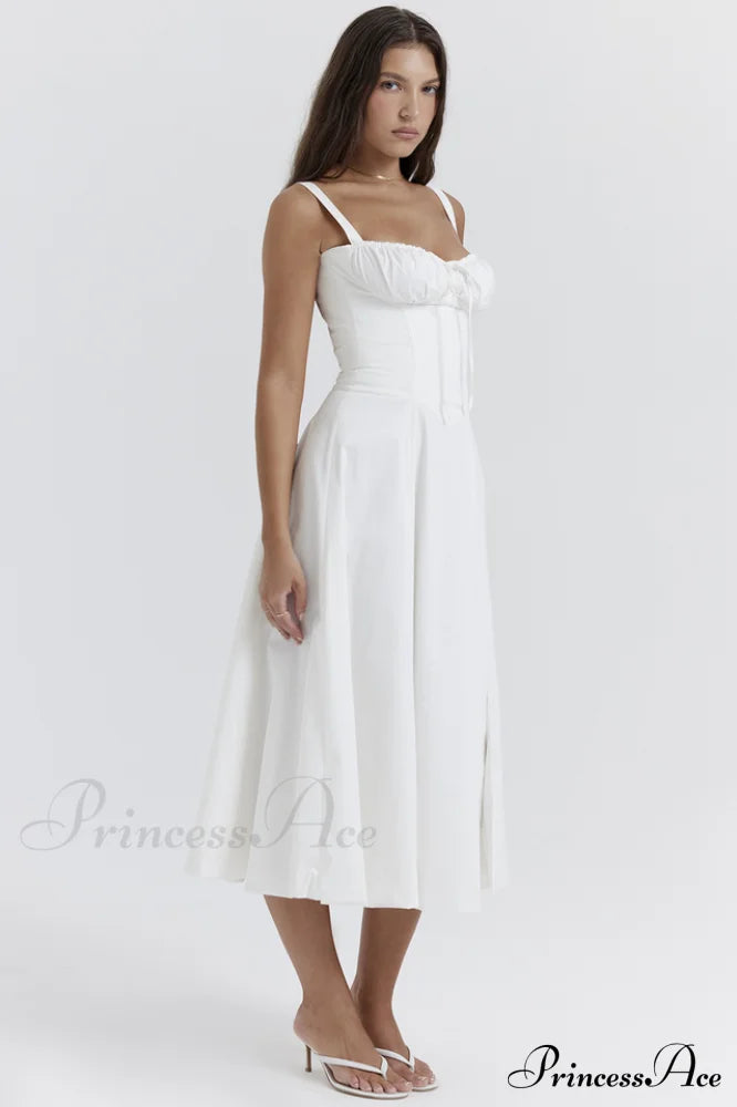 Carmen White Stylish Bustier Sundress image 4