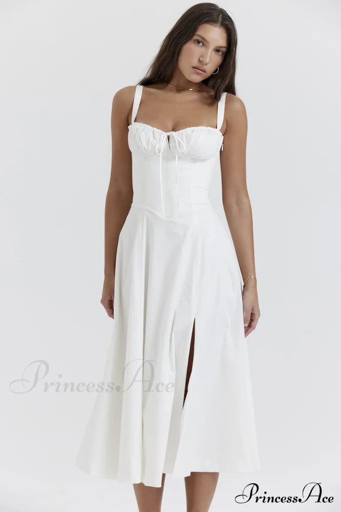Carmen White Stylish Bustier Sundress image 6
