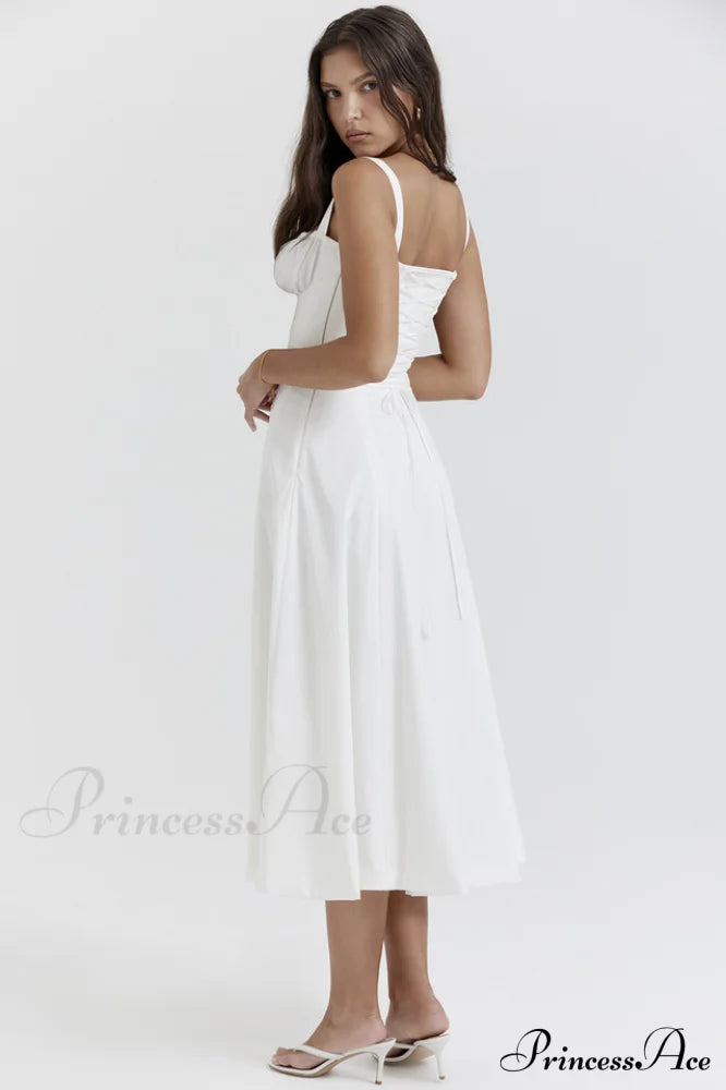 Carmen White Stylish Bustier Sundress image 5