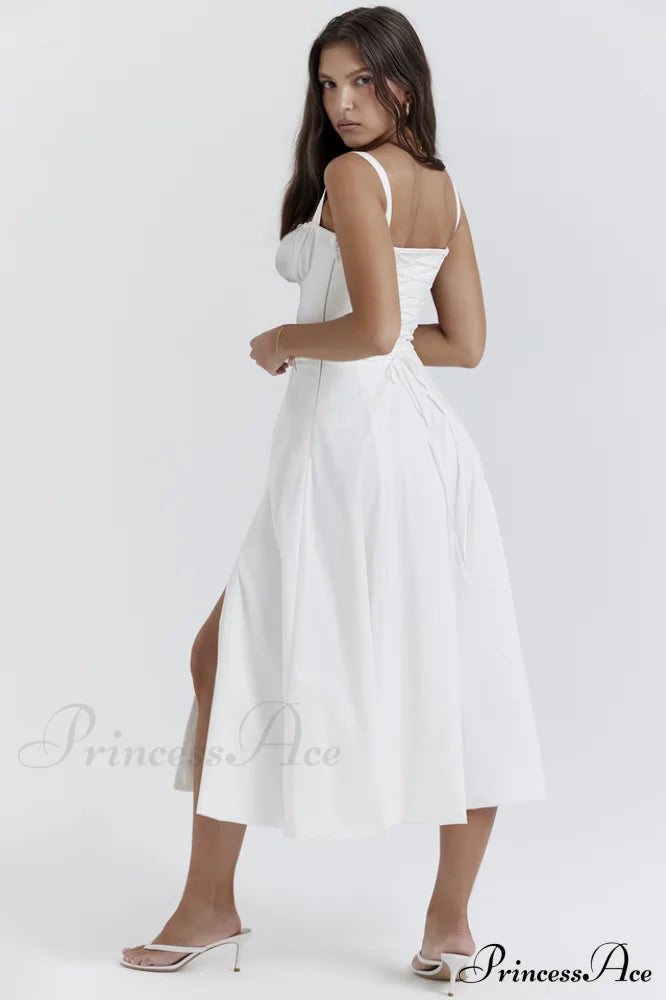 Carmen White Stylish Bustier Sundress image 2