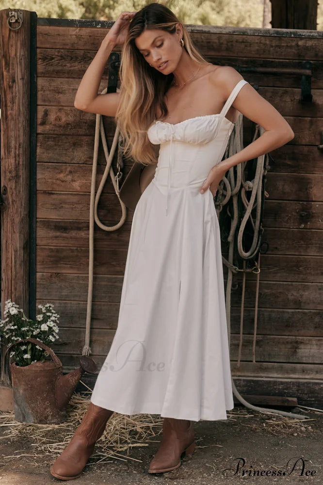 Carmen White Stylish Bustier Sundress image 9