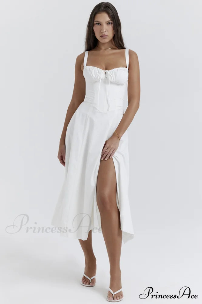 Carmen White Stylish Bustier Sundress image 1
