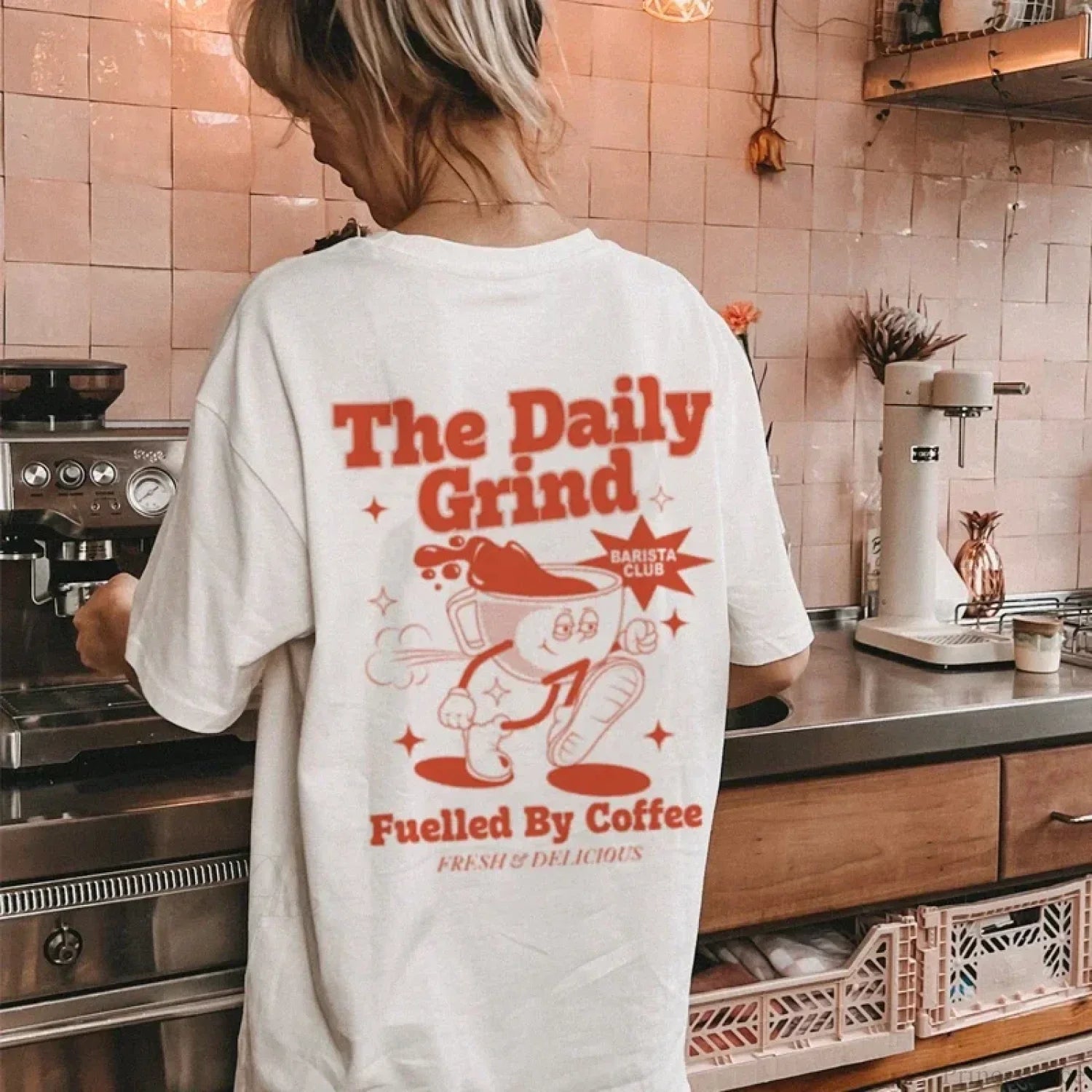 Cartoon Coffee Lover Funny Caffeine T-shirt image 1