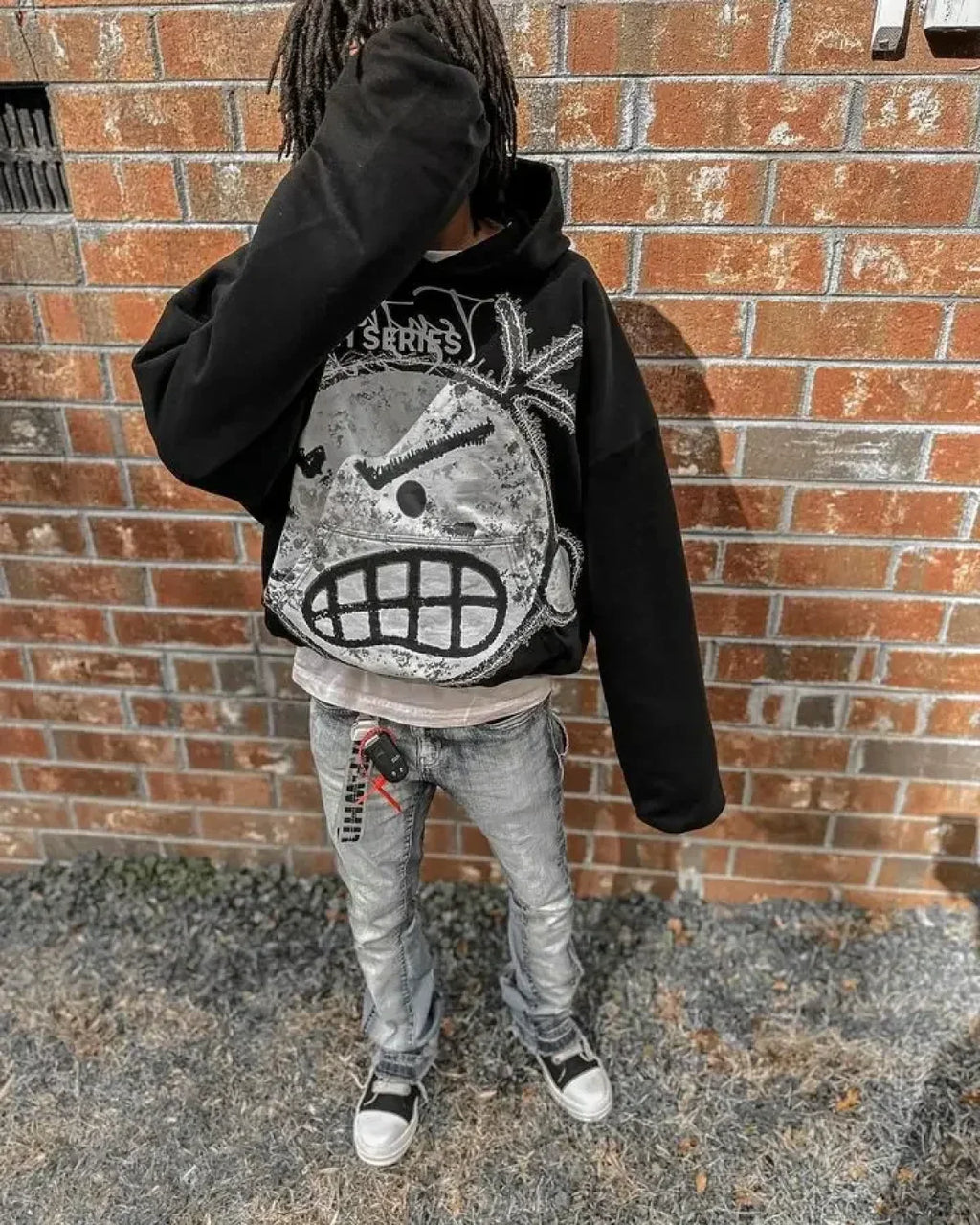 Cartoon Graphic Printed Hoodie image 3