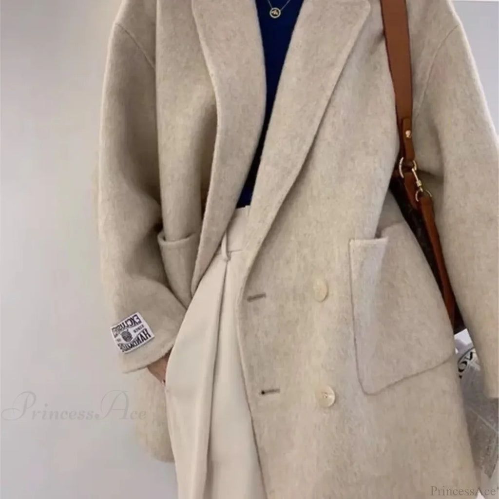 Cashmere Turn-Down Woolen Overcoat image 4