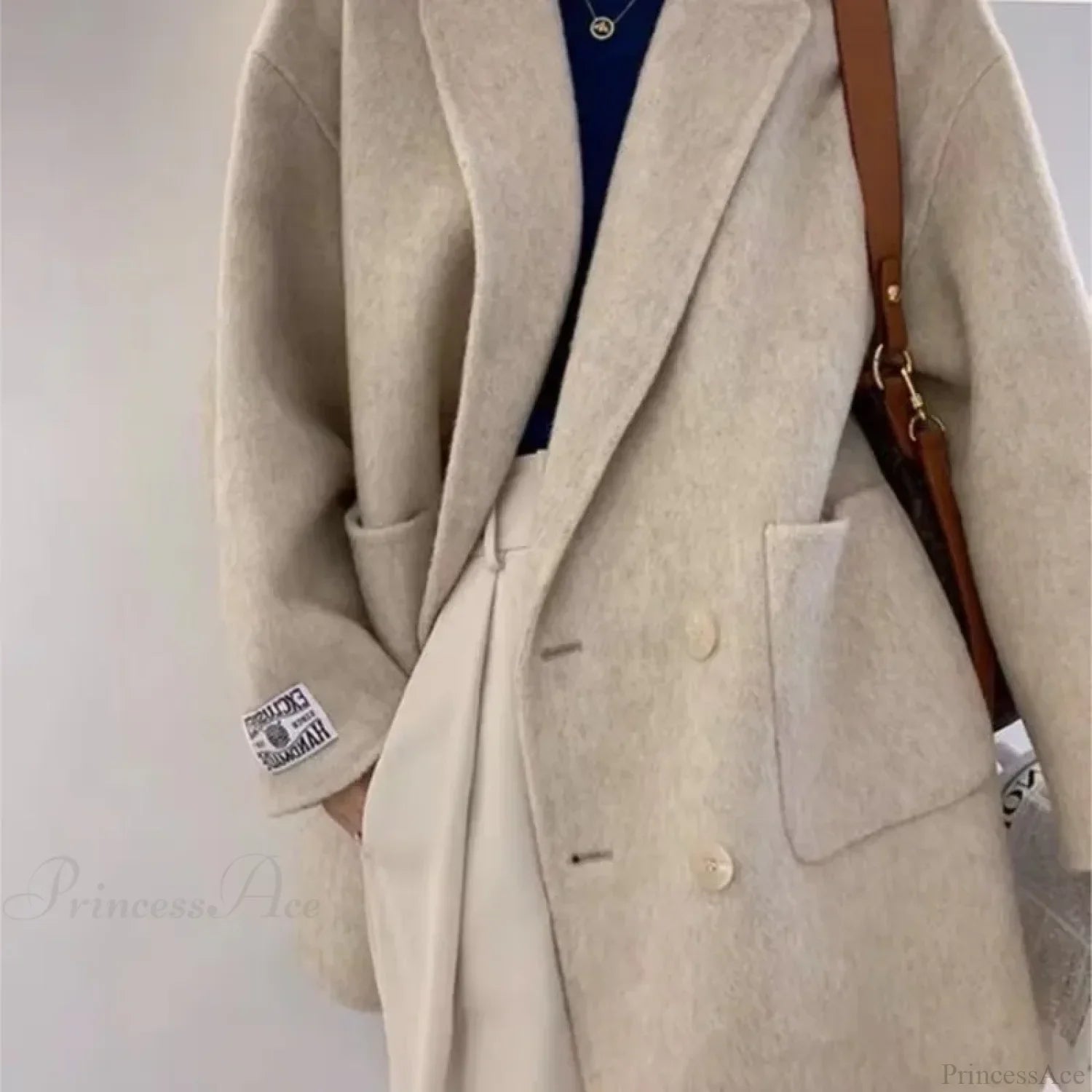 Cashmere Turn-Down Woolen Overcoat image 4