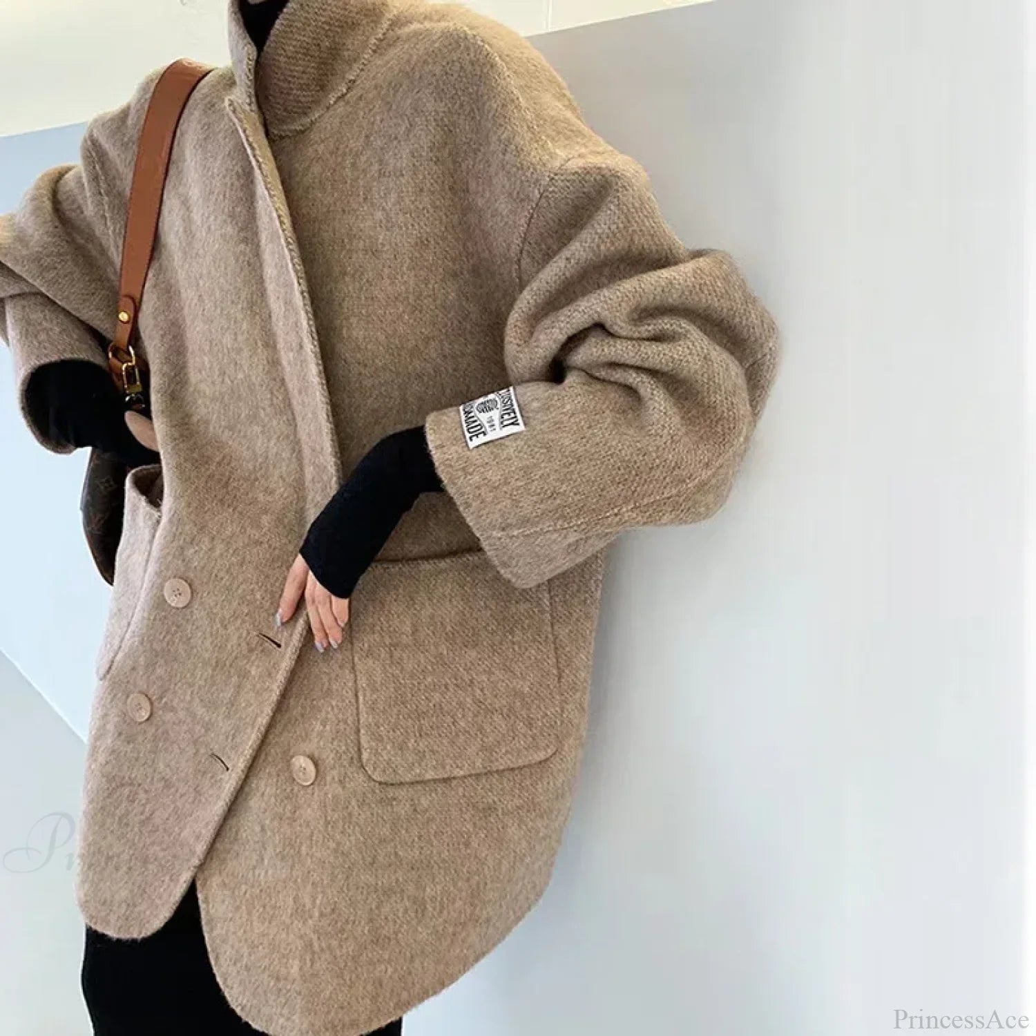 Cashmere Turn-Down Woolen Overcoat image 6
