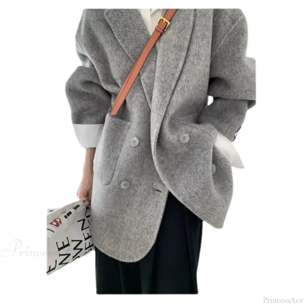 Cashmere Turn-Down Woolen Overcoat image 3