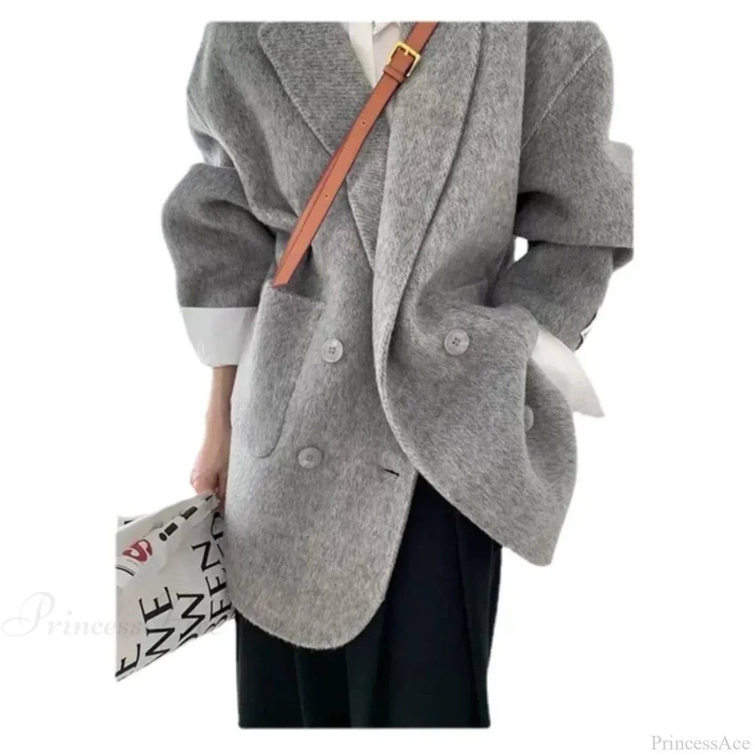 Cashmere Turn-Down Woolen Overcoat image 3