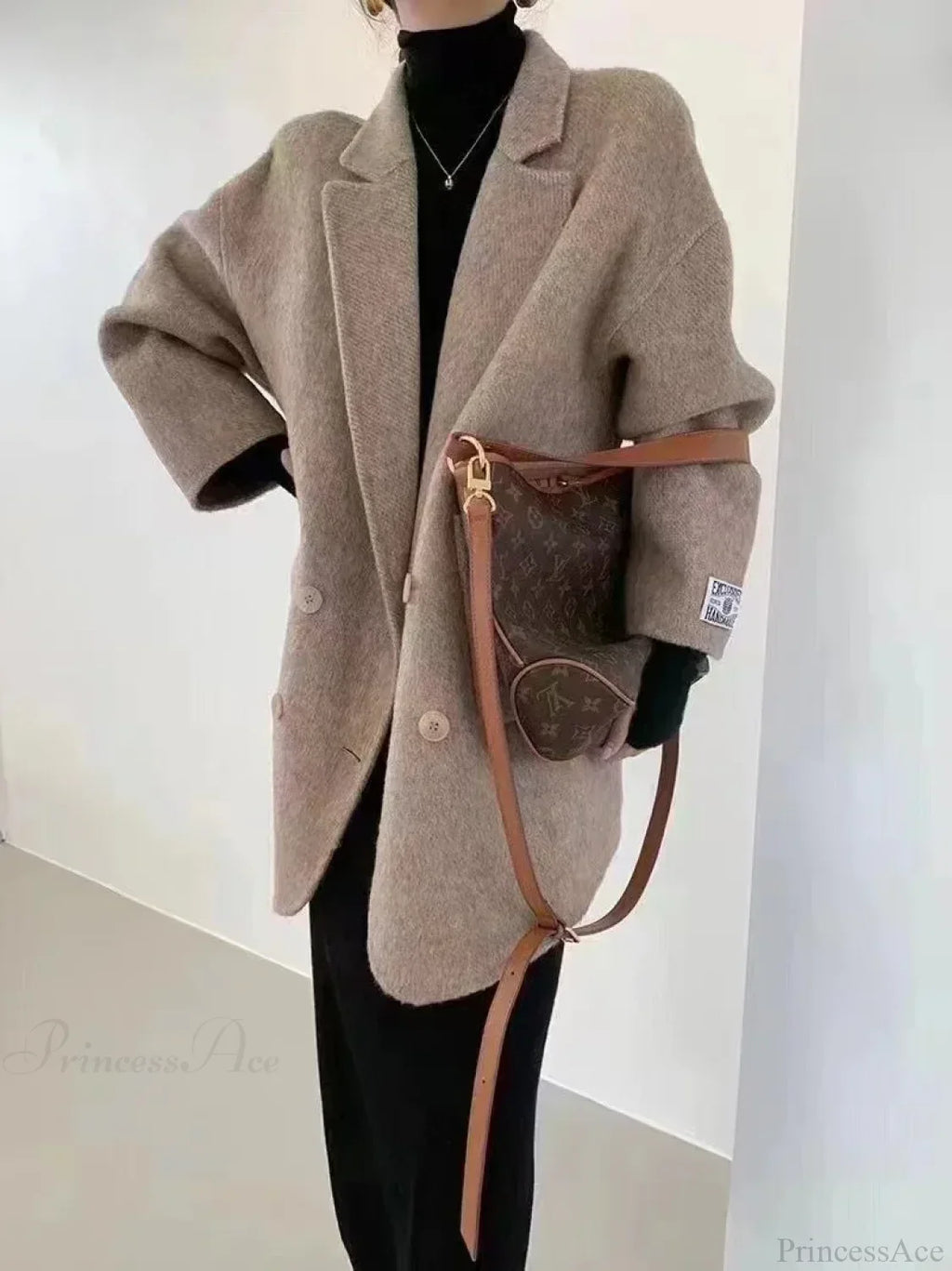 Cashmere Turn-Down Woolen Overcoat image 9