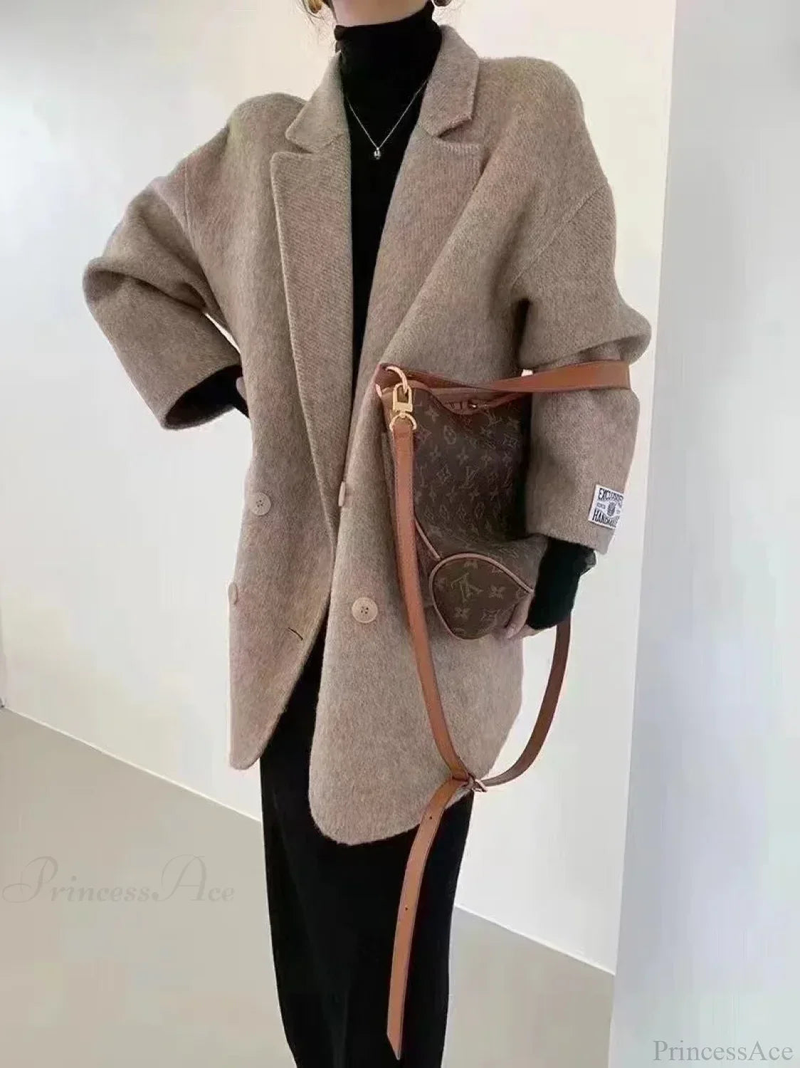 Cashmere Turn-Down Woolen Overcoat image 9