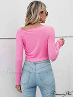 Casual Arm Neck Long Top Basic Asymmetrical T-Shirt image 3