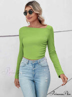 Casual Arm Neck Long Top Basic Asymmetrical T-Shirt image 15
