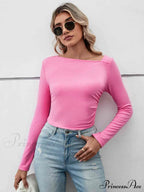 Casual Arm Neck Long Top Basic Asymmetrical T-Shirt image 4