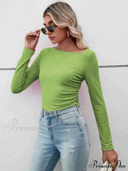 Casual Arm Neck Long Top Basic Asymmetrical T-Shirt image 14