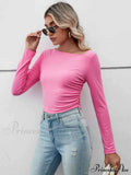 Casual Arm Neck Long Top Basic Asymmetrical T-Shirt image 1