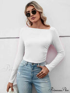 Casual Arm Neck Long Top Basic Asymmetrical T-Shirt image 9