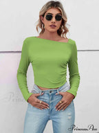 Casual Arm Neck Long Top Basic Asymmetrical T-Shirt image 13