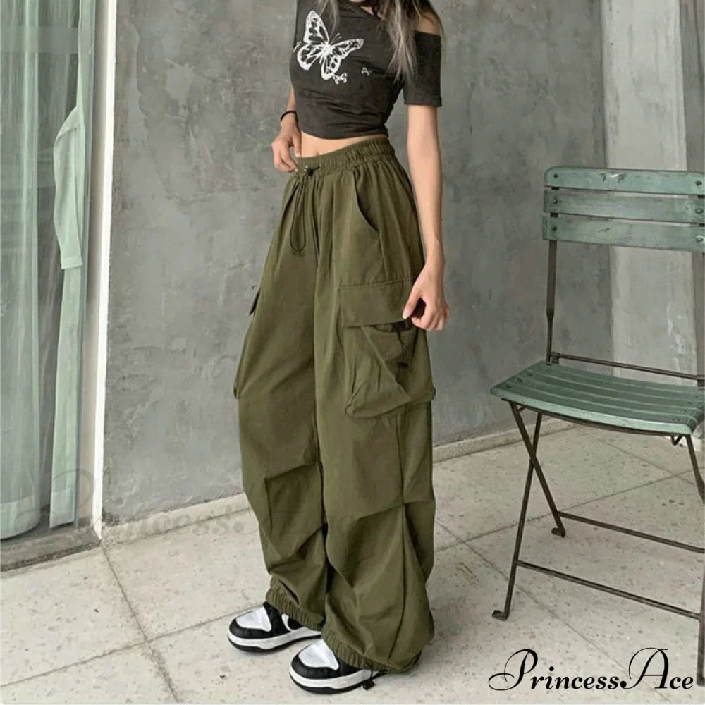 Casual Straight Wide Leg Pockets Joggers Trousers image 9